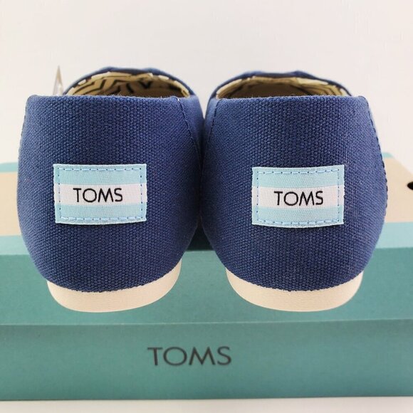 TOMS Alpargata Slip-On Shoes Navy Recycled Cotton Canvas Women's 9.5 NIB - Picture 4 of 12